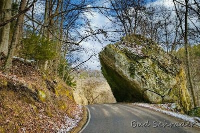 Rock Overhang on Clear Creek Road - One of the first points of interest going out Clear Creek Road. Just off of Rt. 33 near Rockbridge.