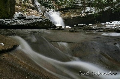 Cedar Falls Downstream - I have to cross the bridge and work upstream to get this shot, actually stand in the stream.